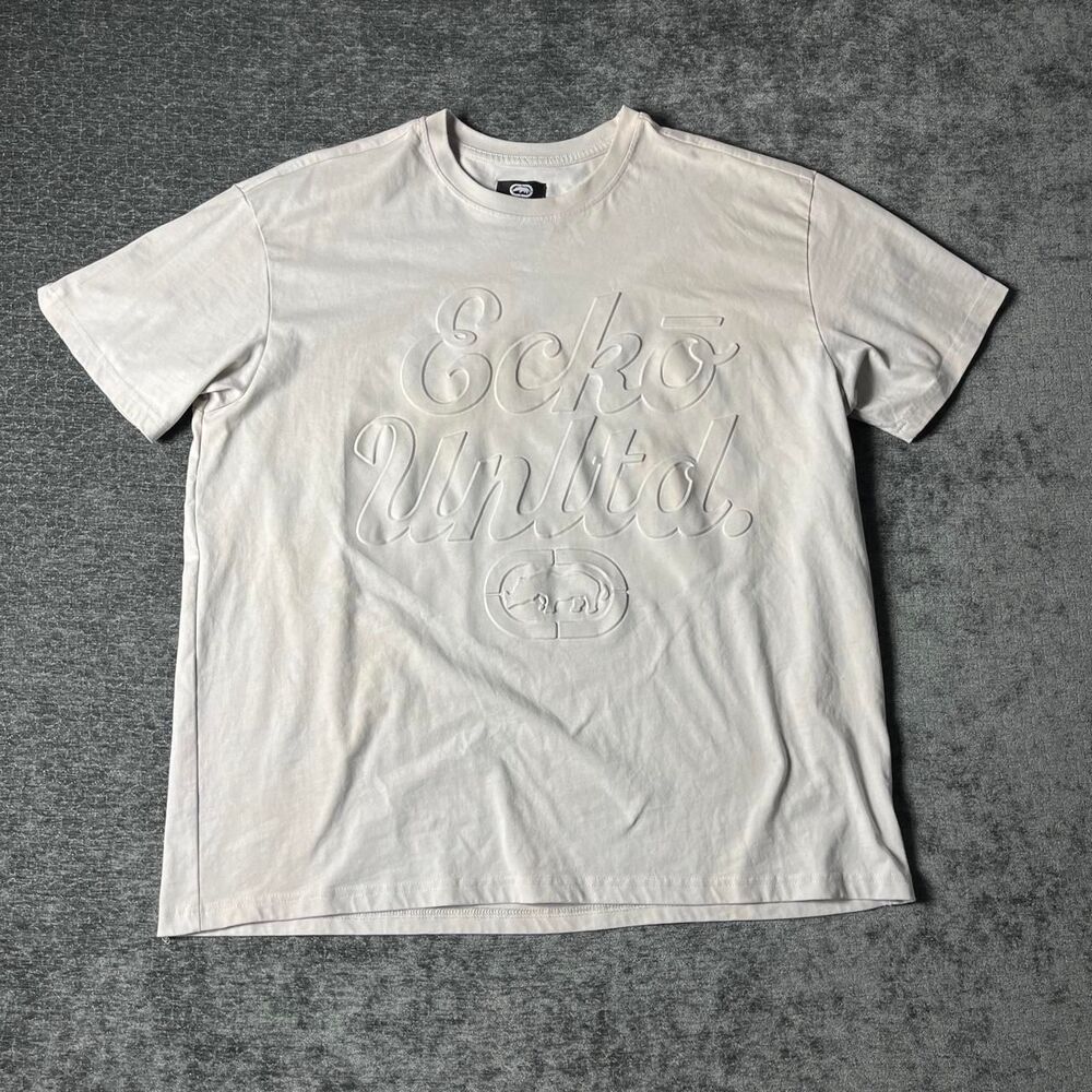 Ecko-unltd Men's White and Cream T-shirt